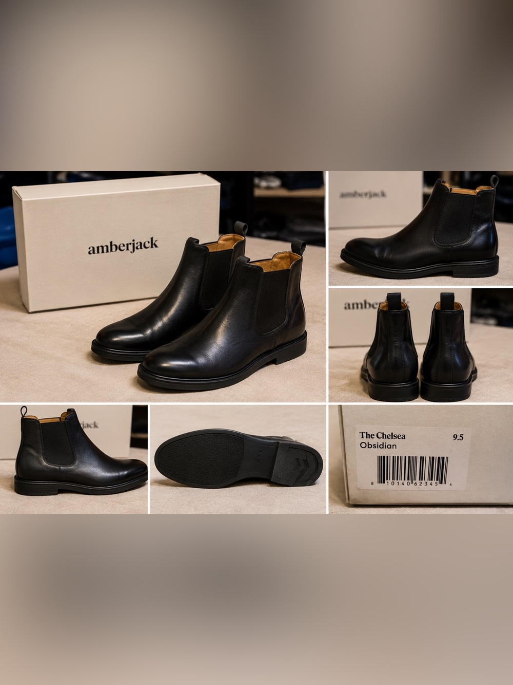 Amberjack The Chelsea Obsidian Black Leather Chukka Boots